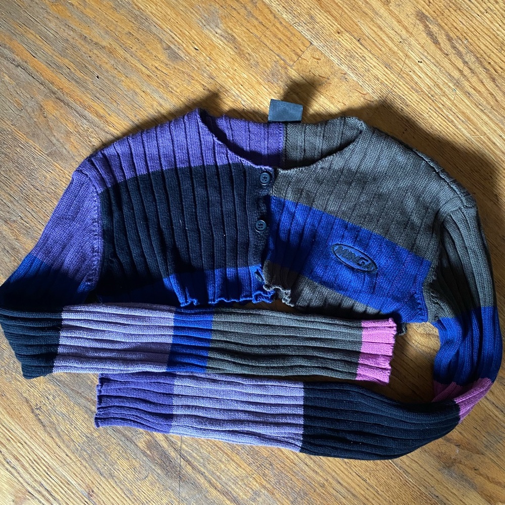 Minga London Striped Women's Cropped Sweater/shrug